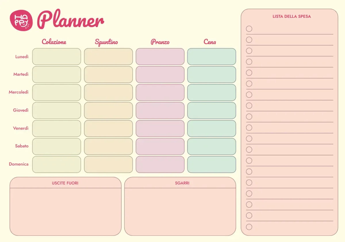 Guida alimentare "Nutrizionista in 1 giorno" + DIGITAL PLANNER gratis - Metodo Happy Diet