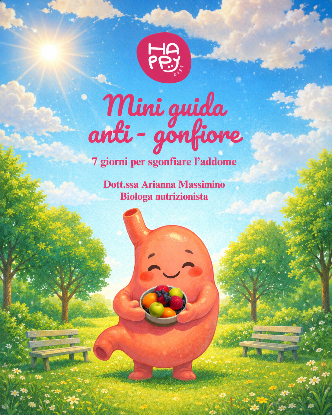 Happy Diet - Mini Guida Anti-Gonfiore – 7 Giorni per Sgonfiare l’Addome